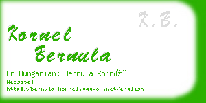 kornel bernula business card